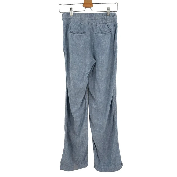 Athleta Cabo Linen‎ Wide Leg Pant Chambray Blue Size 0 - Picture 8 of 13